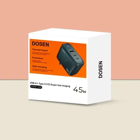 Dosen Củ Sạc Nhanh 45W GaN Type C USB-A Thích Hợp QC3.0 PD Sạc Nhanh cho iP 15+ Pro Max Samsung Huawei