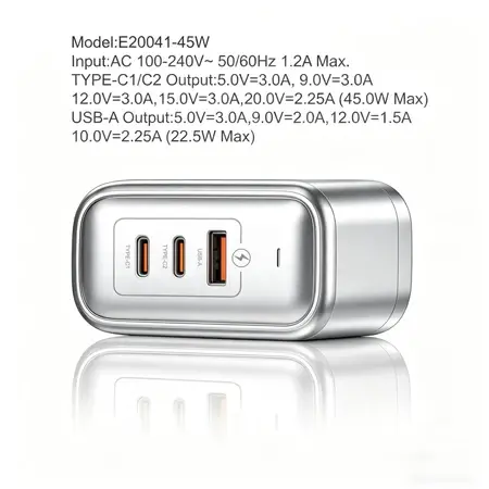 Dosen Củ Sạc Nhanh 45W GaN Type C USB-A Thích Hợp QC3.0 PD Sạc Nhanh cho iP 15+ Pro Max Samsung Huawei