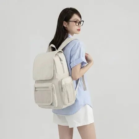 Balo đi học chống nước đựng laptop 15.6 inch M4M GOOD VIBE Backpack BM005, Cặp nữ nam nhiều ngăn
