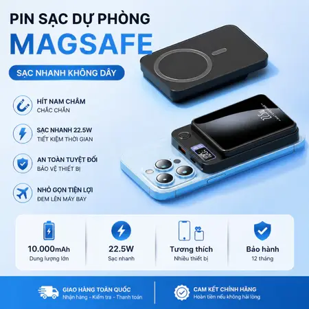 Sạc Dự Phòng Chính Hãng Chống Giả Dung Lượng | 10000mAh Thực Tế | An Toàn Bảo Vệ Đầy Đủ