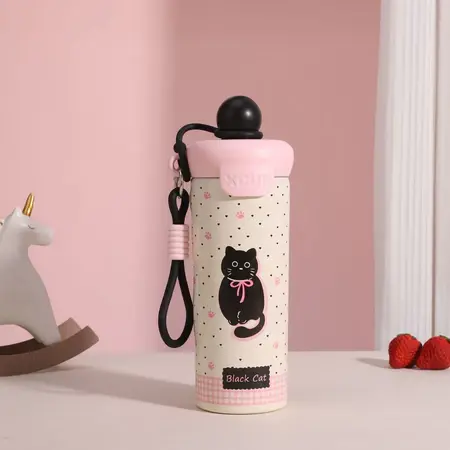 Bình Giữ Nhiệt 6000ml Có Quai Xách (Tặng Túi Trong Suốt) - Bình Nước Hoạt Hình Đáng Yêu Cho Học Sinh, Sinh Viên