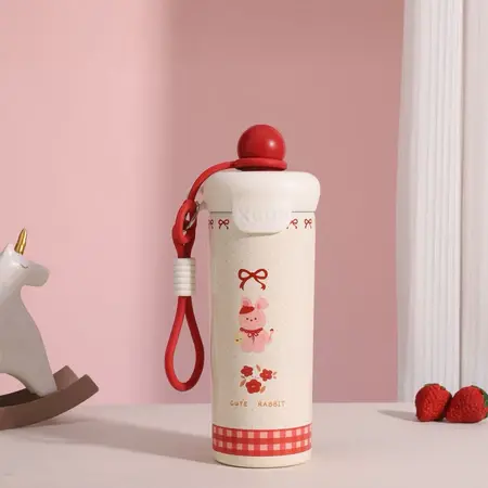 Bình Giữ Nhiệt 6000ml Có Quai Xách (Tặng Túi Trong Suốt) - Bình Nước Hoạt Hình Đáng Yêu Cho Học Sinh, Sinh Viên