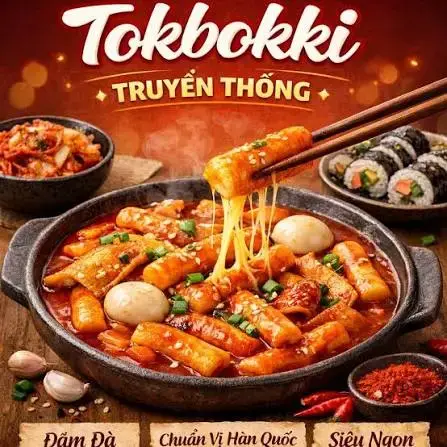 Tokbokki Phô Mai Kéo Sợi Béo Ngậy - Sốt Cay Ngọt Chuẩn Hàn