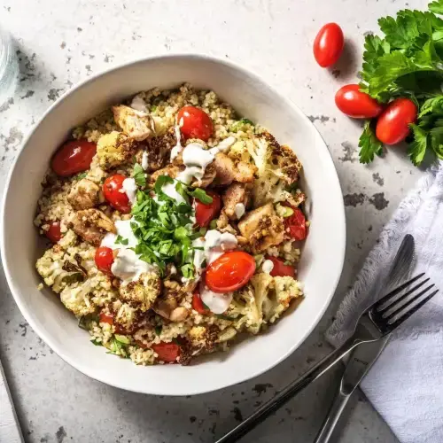 Salad Gà Áp Chảo Sốt Mè Rang - Sốt Tỏi Ớt Đậm Đà Siêu Nhiều Đạm
